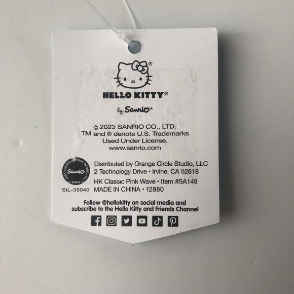 Sanrio Hello Kitty Pencil Pouch Pink Zip Up Hand Bag Pen Case 8.75" x 4.25" New - Picture 5 of 5